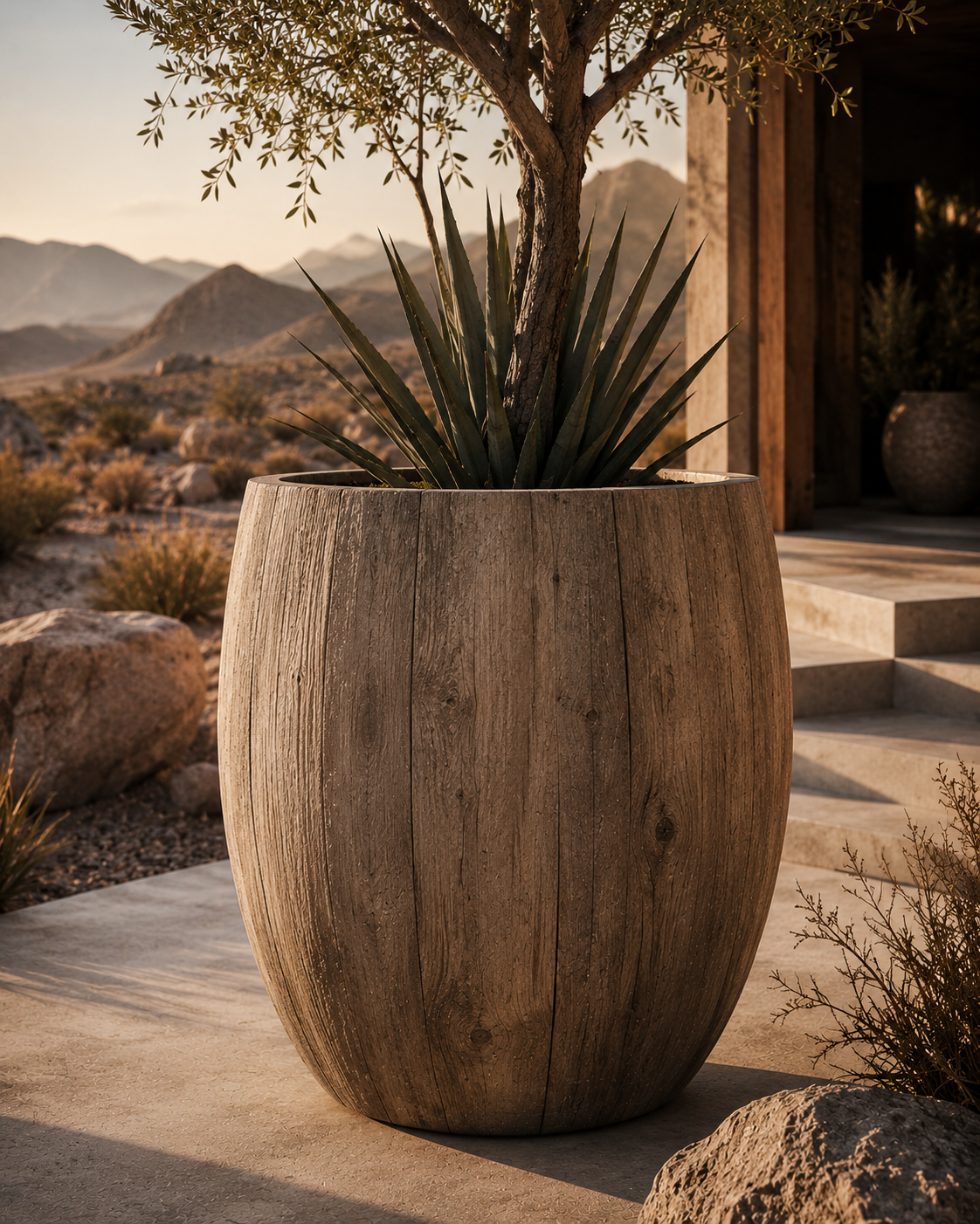Exklusives Pflanzgefäß mit architektonischer Wirkung